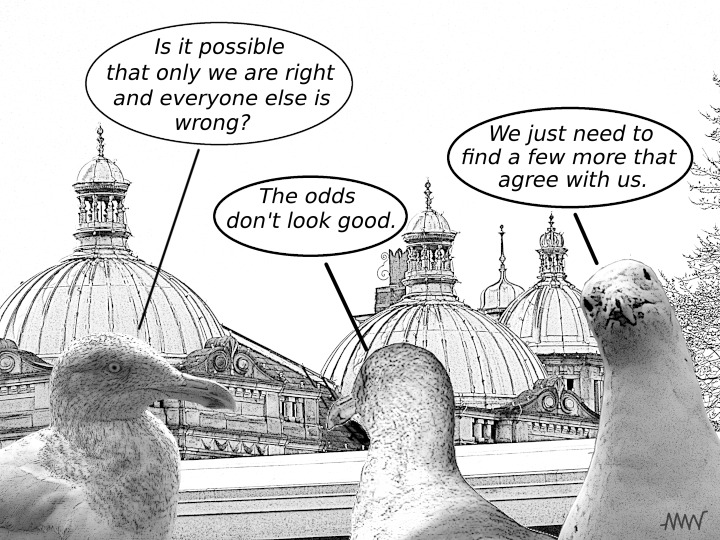 Cartoon about truth
                                          determined only by voting